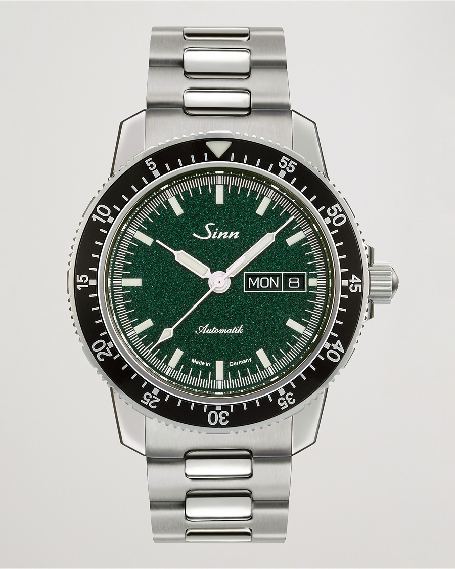 Herre | Sinn 104 I MG Pilot Watch 41mm Steel Link Metallic Green | Sinn | 104 I MG Pilot Watch 41mm Steel Link Metallic Green