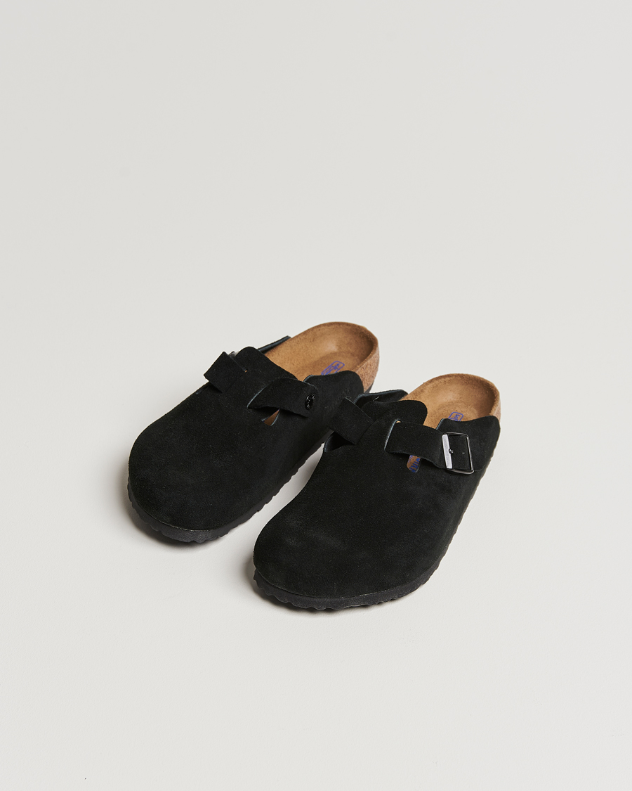 Herre | Sandaler og tøfler | BIRKENSTOCK | Boston Soft Footbed Black Suede