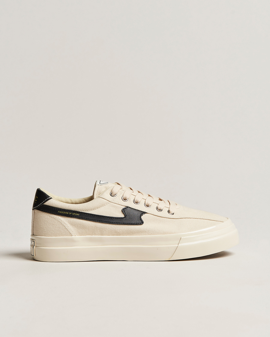 Herre | Stepney Workers Club Dellow S-Strike Canvas Sneaker Ecru Black | Stepney Workers Club | Dellow S-Strike Canvas Sneaker Ecru Black