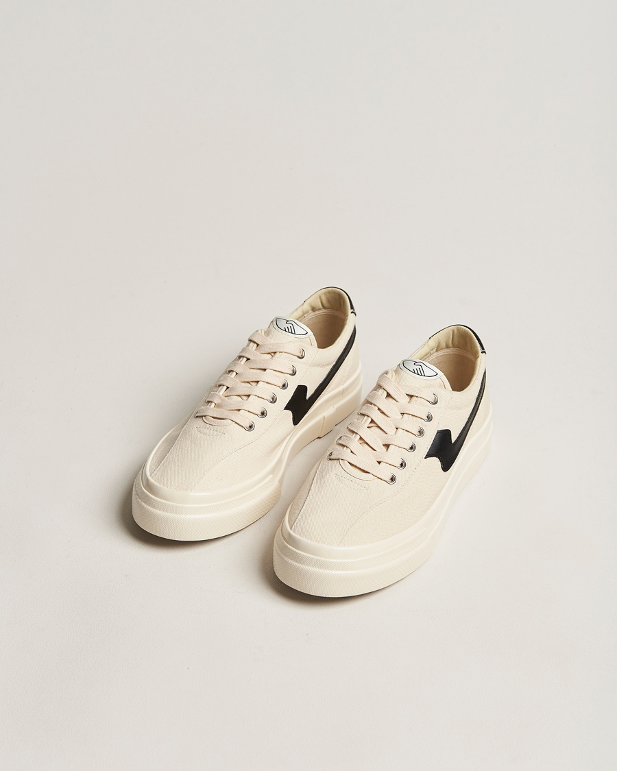 Herre | Stepney Workers Club Dellow S-Strike Canvas Sneaker Ecru Black | Stepney Workers Club | Dellow S-Strike Canvas Sneaker Ecru Black