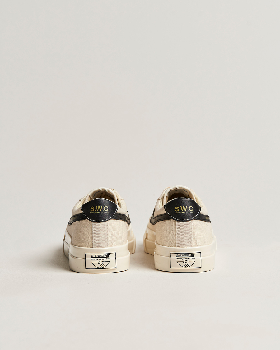 Herre | Stepney Workers Club Dellow S-Strike Canvas Sneaker Ecru Black | Stepney Workers Club | Dellow S-Strike Canvas Sneaker Ecru Black
