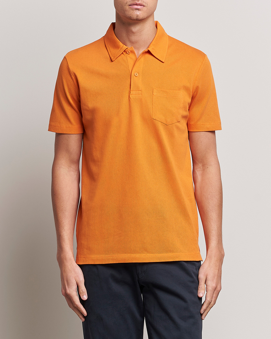 Herre |  | Sunspel | Riviera Polo Shirt Flame Orange