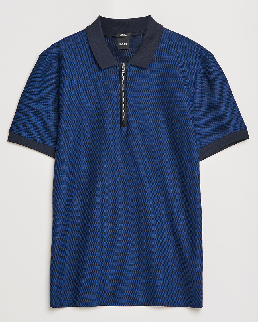 Herre | Pikéer | BOSS BLACK | Polston Half-Zip Polo Dark Blue