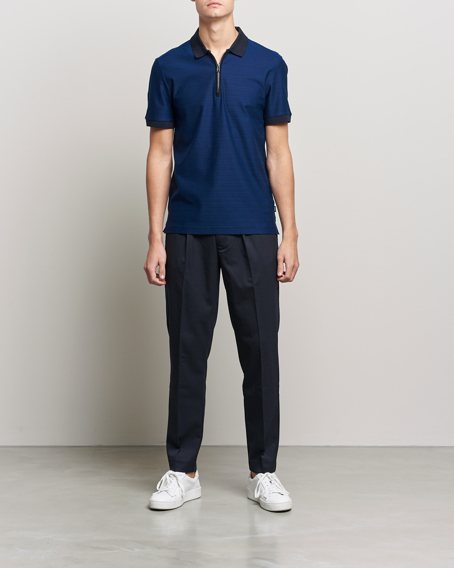 Herre | Pikéer | BOSS BLACK | Polston Half-Zip Polo Dark Blue