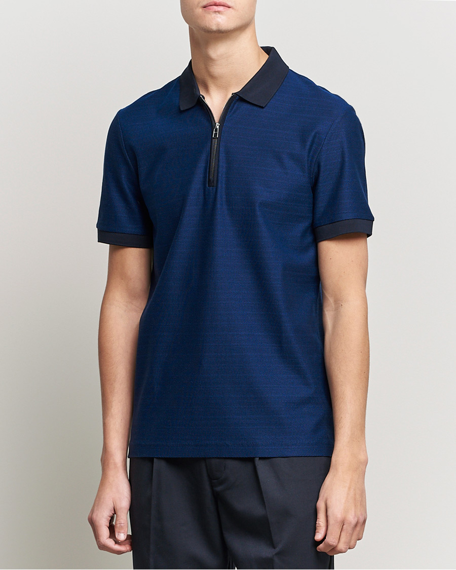 Herre | Pikéer | BOSS BLACK | Polston Half-Zip Polo Dark Blue