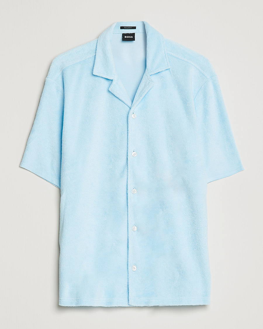 Herre | Kortermede skjorter | BOSS | Lars Terry Short Sleeve Shirt Light Blue