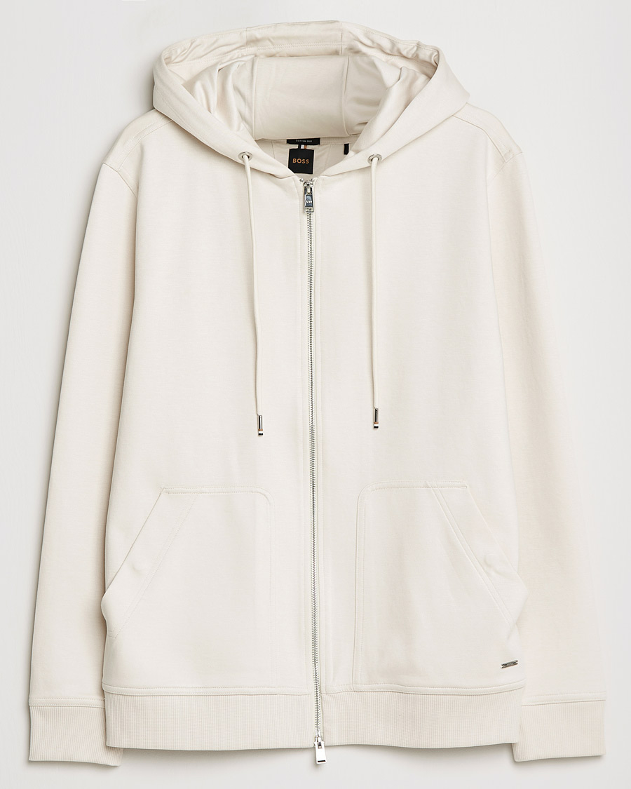 Herre | Gensere | BOSS BLACK | Tailored Smith Full Zip Hoodie Open White