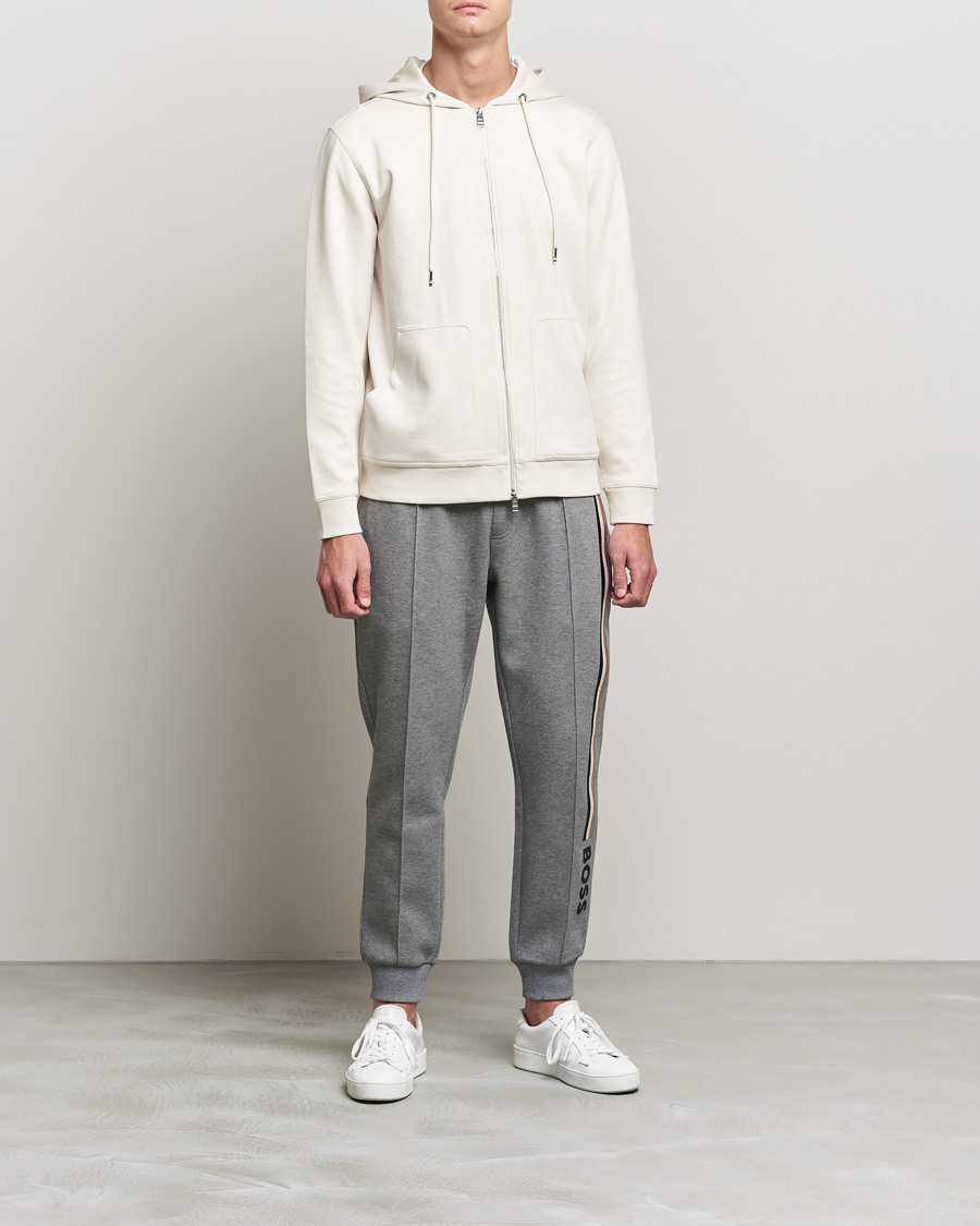 Herre | Gensere | BOSS BLACK | Tailored Smith Full Zip Hoodie Open White