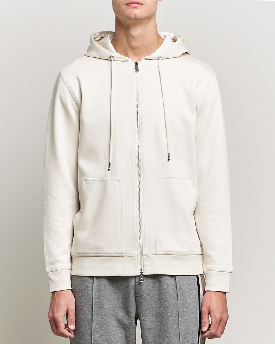 Herre | Gensere | BOSS BLACK | Tailored Smith Full Zip Hoodie Open White