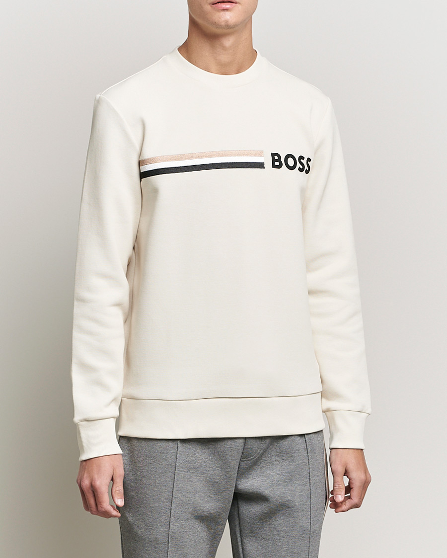 Herre | Sweatshirts | BOSS | Stadler Logo Crew Neck Sweatshirt Open White