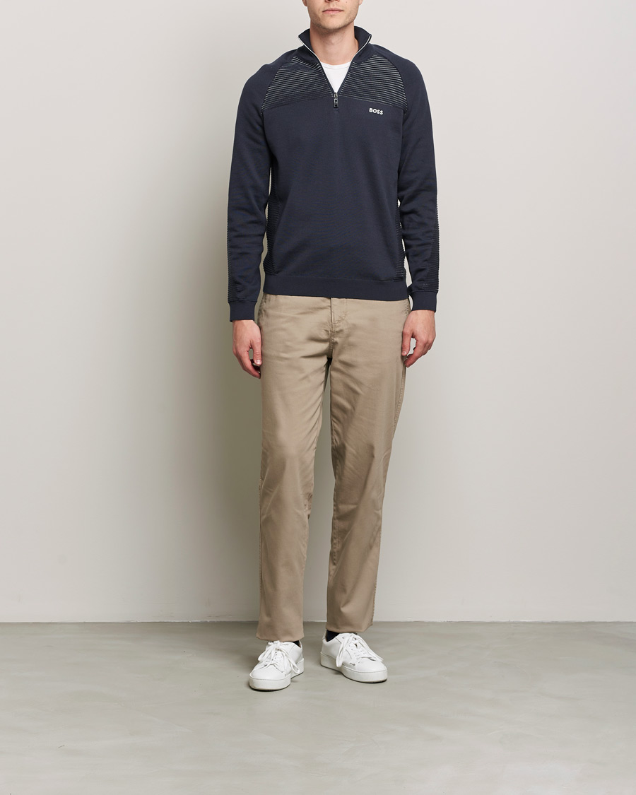 Herre | | BOSS Athleisure | Zandi Hlaf Zip Sweater Dark Blue