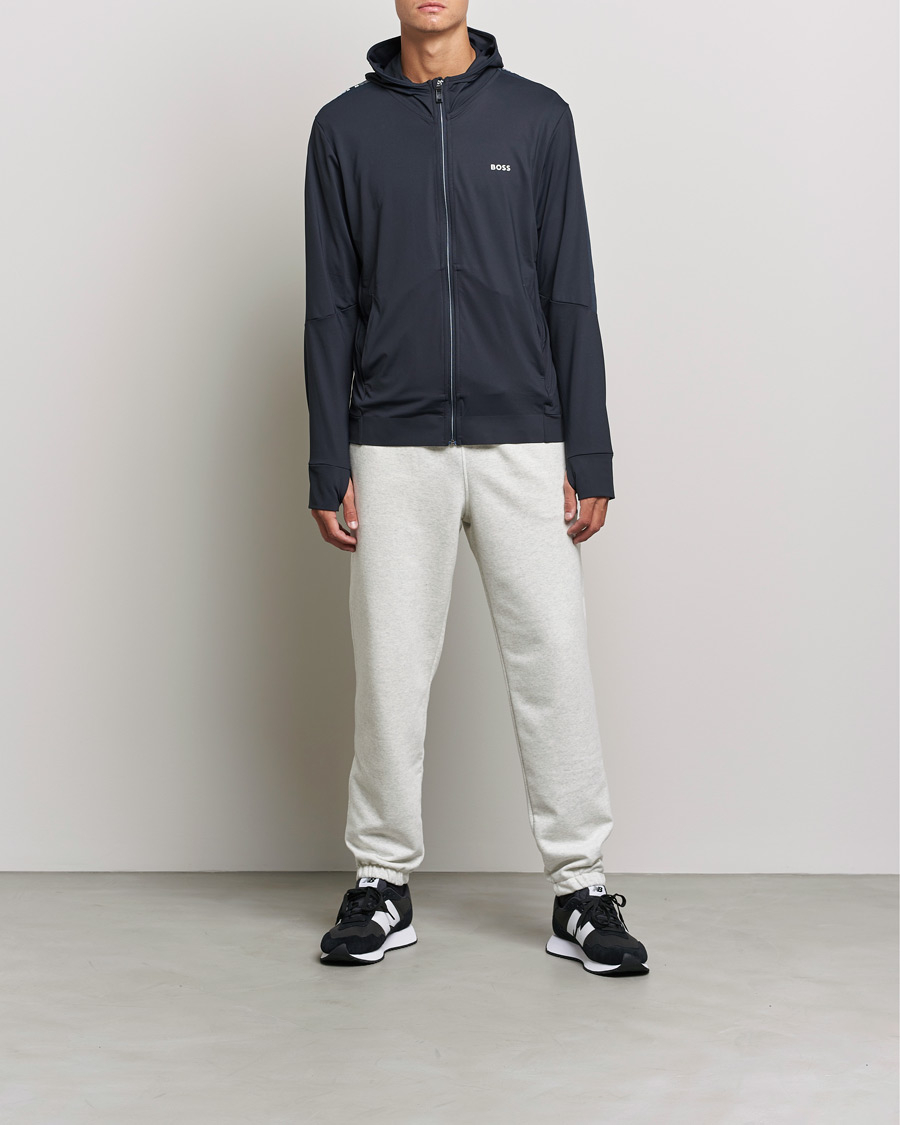Herre | Gensere | BOSS GREEN | Sicon Gym Full Zip Hoodie Dark Blue
