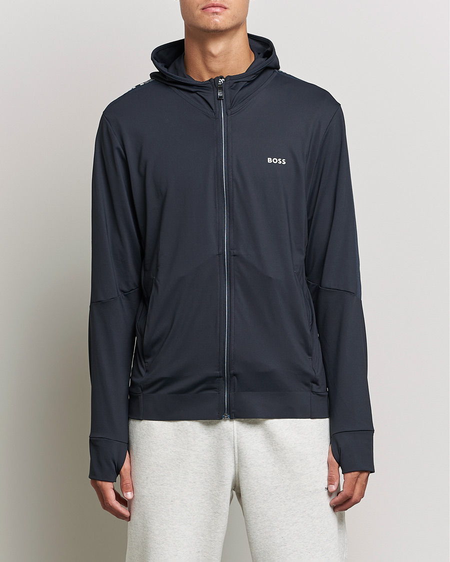 Herre | Gensere | BOSS GREEN | Sicon Gym Full Zip Hoodie Dark Blue