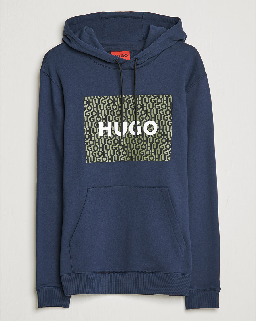 Herre |  | HUGO | Dreeman Monogram Logo Hoodie Dark Blue