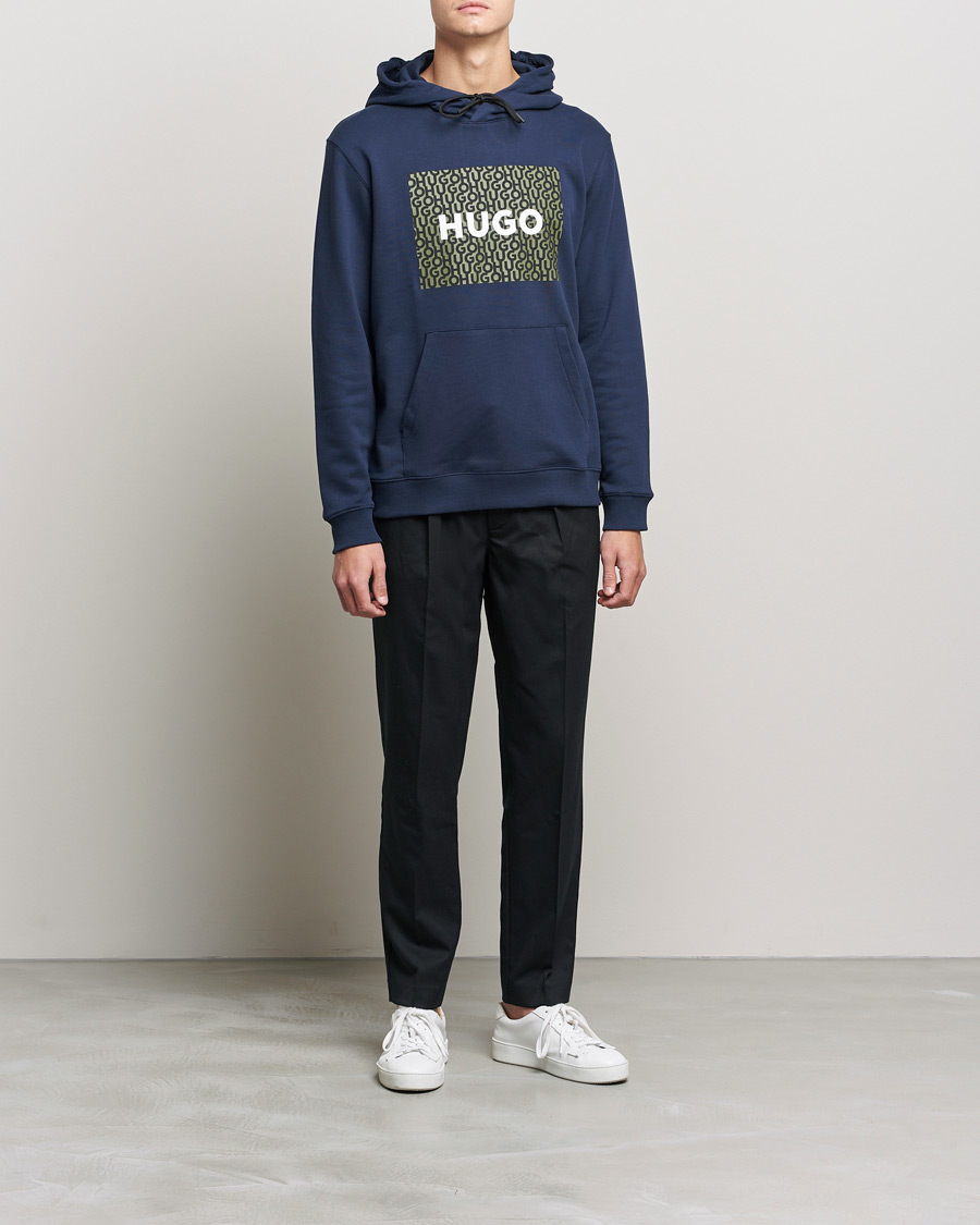 Herre | Gensere | HUGO | Dreeman Monogram Logo Hoodie Dark Blue