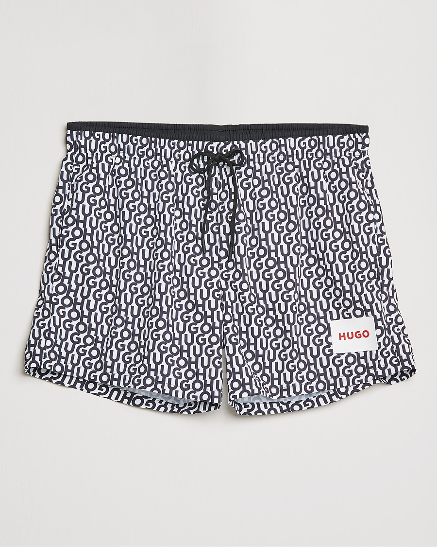 Herre | Badeshorts | HUGO | Jago Monogram Logo Swimshorts White
