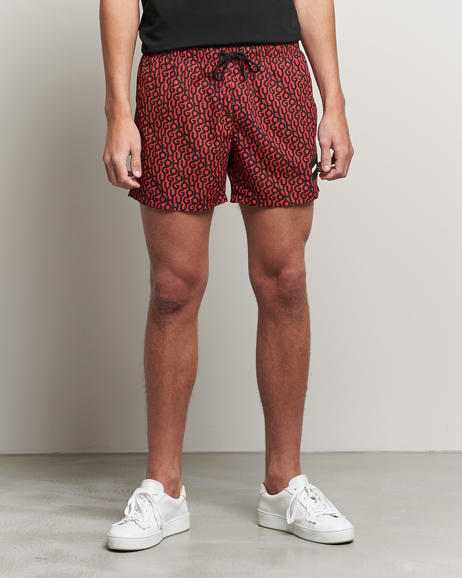 Herre | Badeshorts | HUGO | Jago Monogram Logo Swimshorts Red