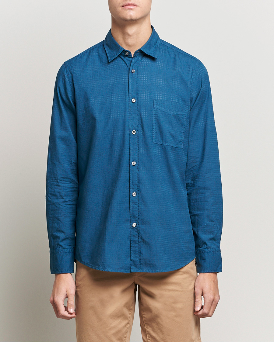 Herre |  | BOSS Casual | Relegant Regular Fit Garment Dyed Shirt Medium Blue