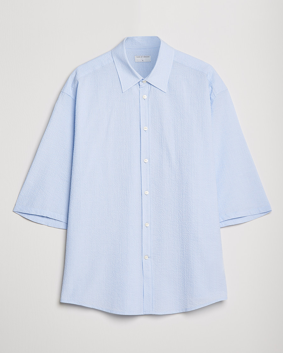 Herre | Skjorter | Tiger of Sweden | Kevin Short Sleeve Shirt Light blue
