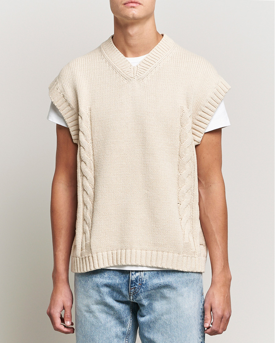 Herre | Gensere | Tiger of Sweden | Bazyly Knitted Vest Cream Snow