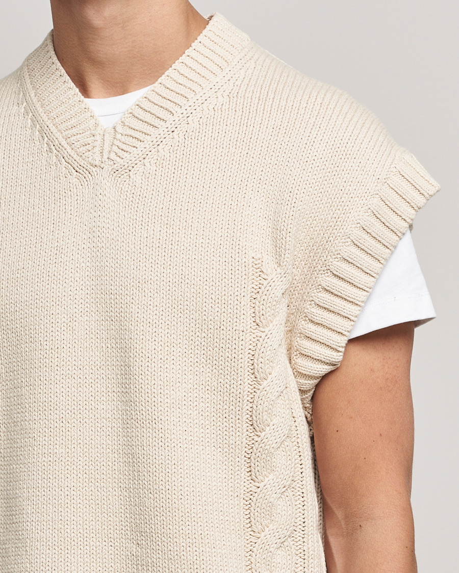 Herre | Gensere | Tiger of Sweden | Bazyly Knitted Vest Cream Snow