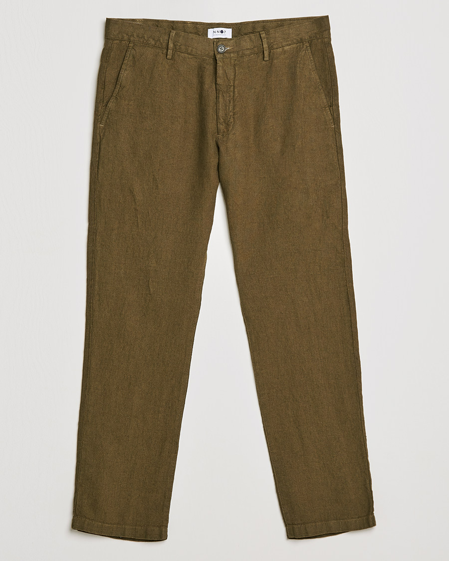 Herre | Bukser | NN07 | Karl Linen Trousers Dark Olive