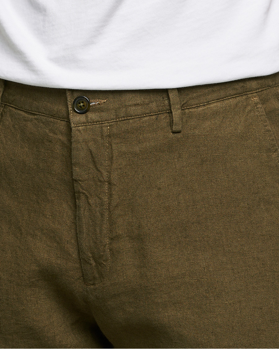 Herre | Bukser | NN07 | Karl Linen Trousers Dark Olive