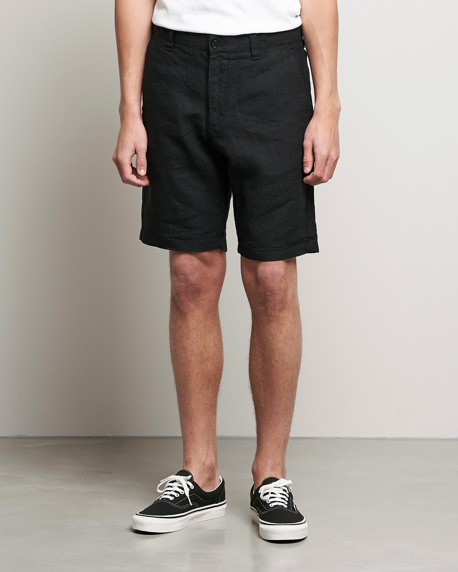 Herre | Shorts | NN07 | Crown Linen Shorts Black