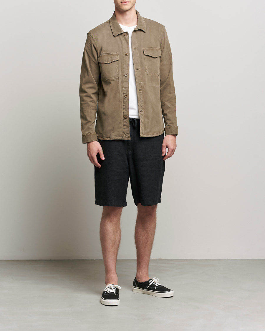 Herre | Shorts | NN07 | Keith Drawstring Linen Shorts Black