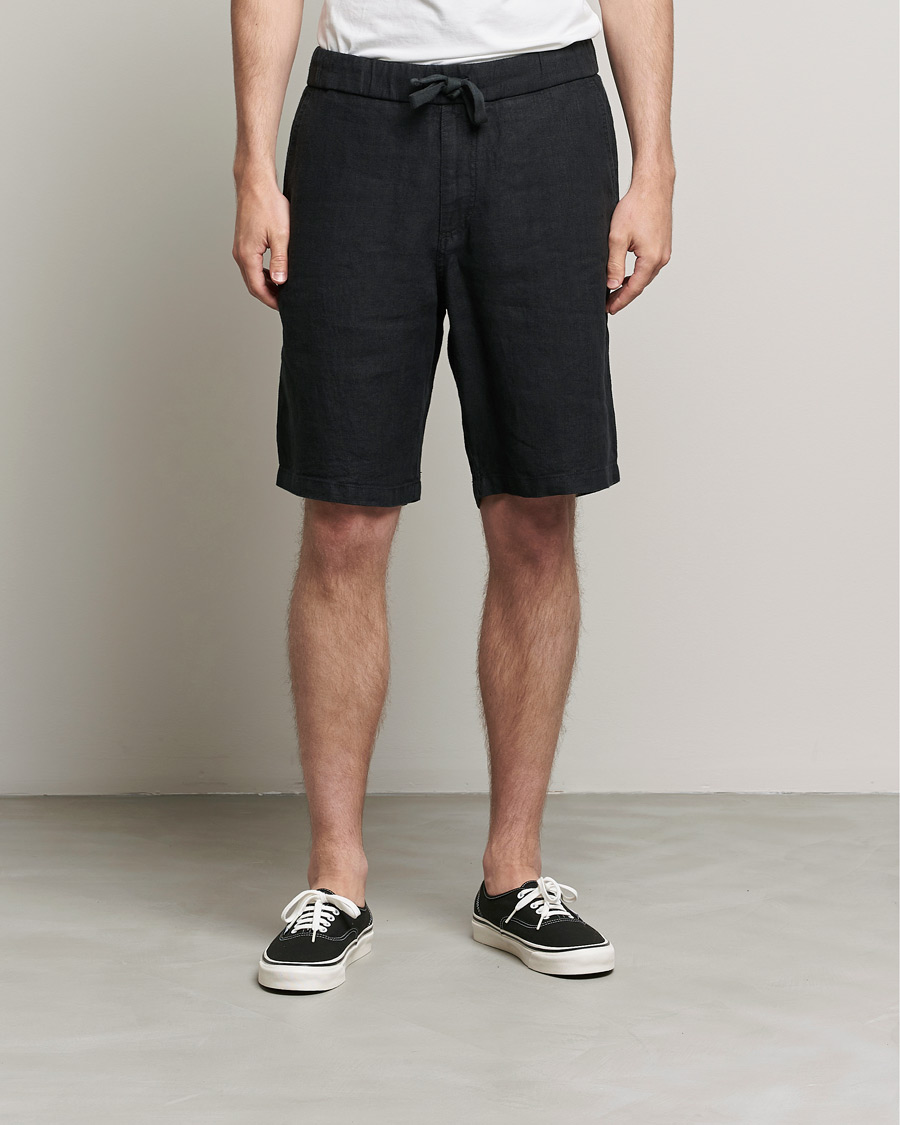 Herre | Shorts | NN07 | Keith Drawstring Linen Shorts Black