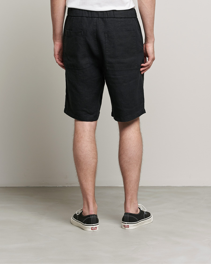 Herre | Shorts | NN07 | Keith Drawstring Linen Shorts Black