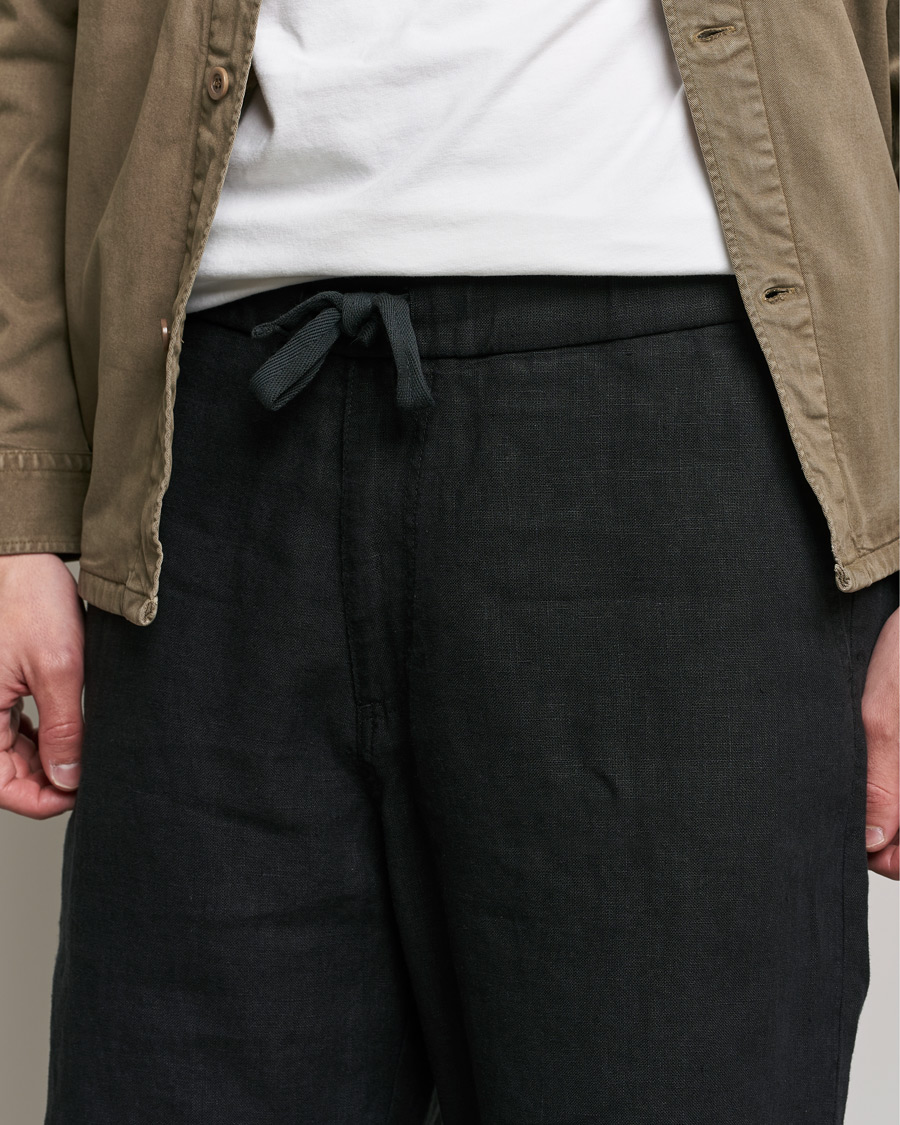 Herre | Shorts | NN07 | Keith Drawstring Linen Shorts Black