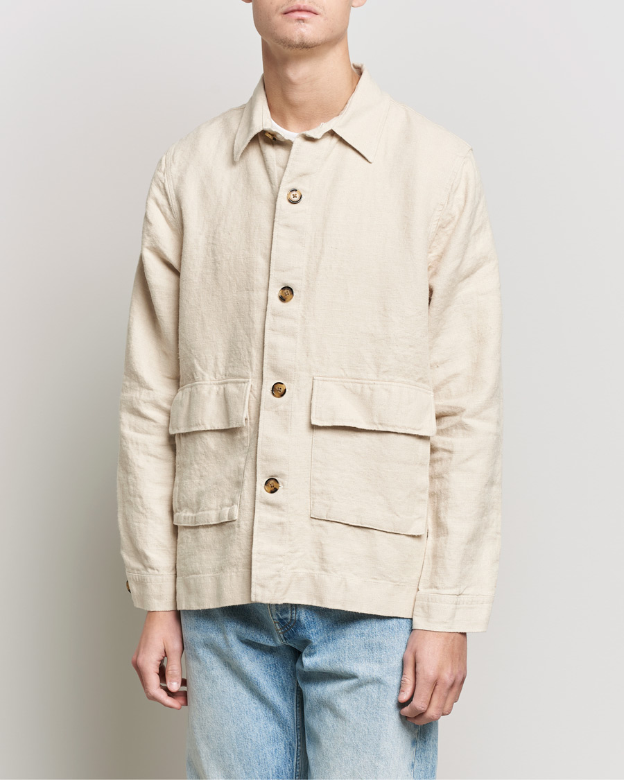 Herre |  | NN07 | Cedric Heavy Linen Shirt Jacket Ecru