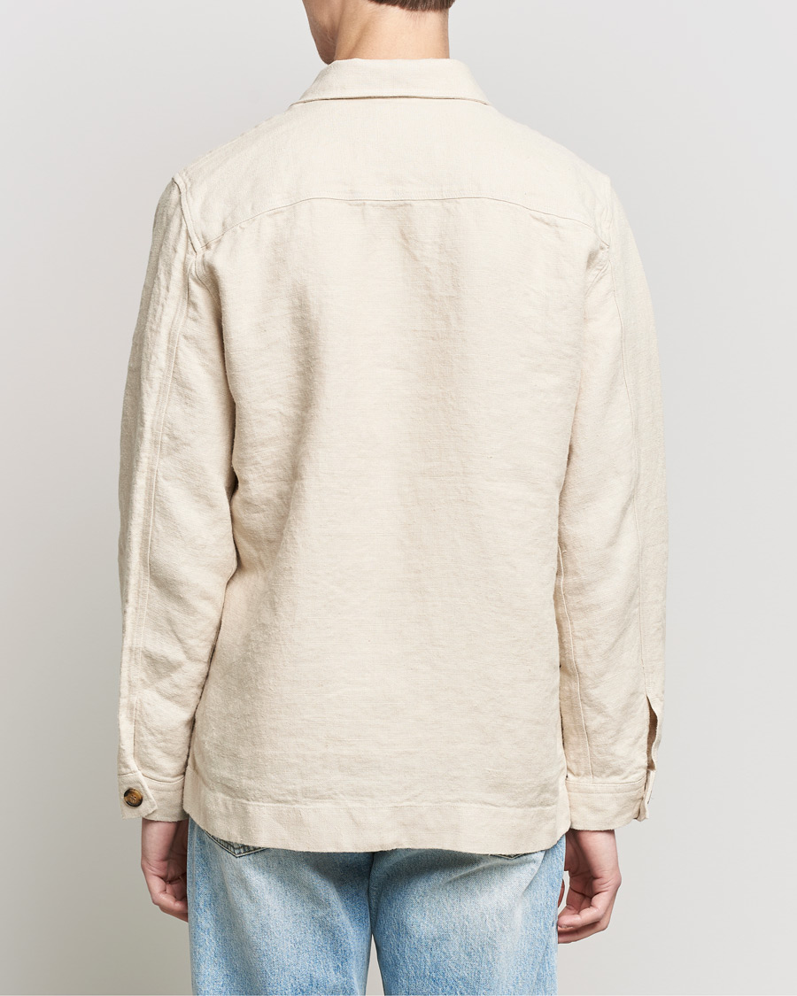 Herre | Skjorter | NN07 | Cedric Heavy Linen Shirt Jacket Ecru
