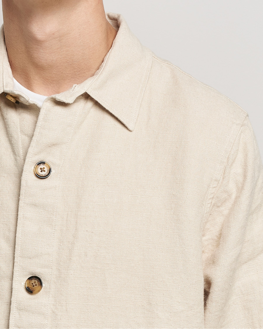 Herre | Skjorter | NN07 | Cedric Heavy Linen Shirt Jacket Ecru