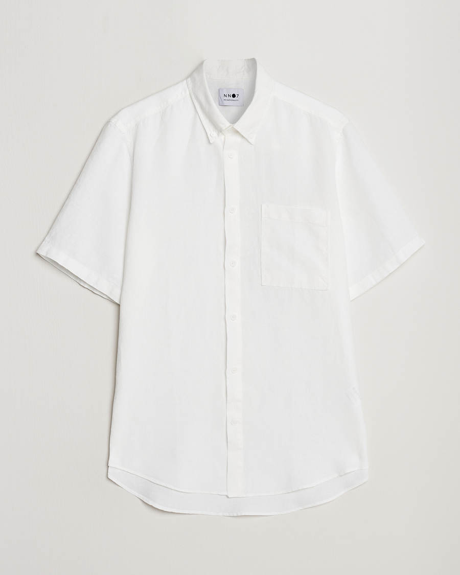 Herre | Skjorter | NN07 | Arne Linen Short Sleeve Shirt White