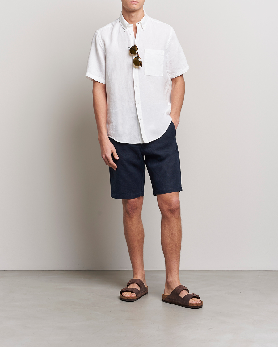 Herre | Skjorter | NN07 | Arne Linen Short Sleeve Shirt White