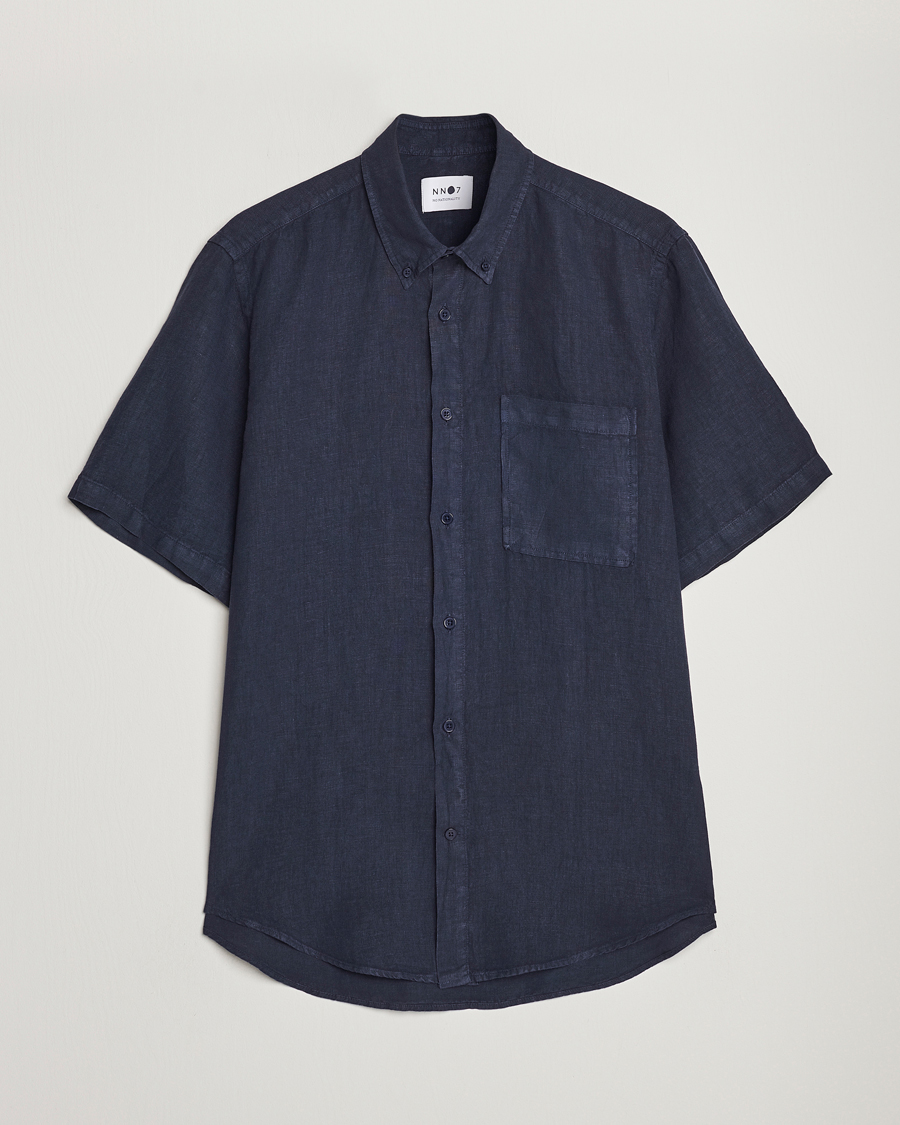 Herre | Skjorter | NN07 | Arne Linen Short Sleeve Shirt Navy