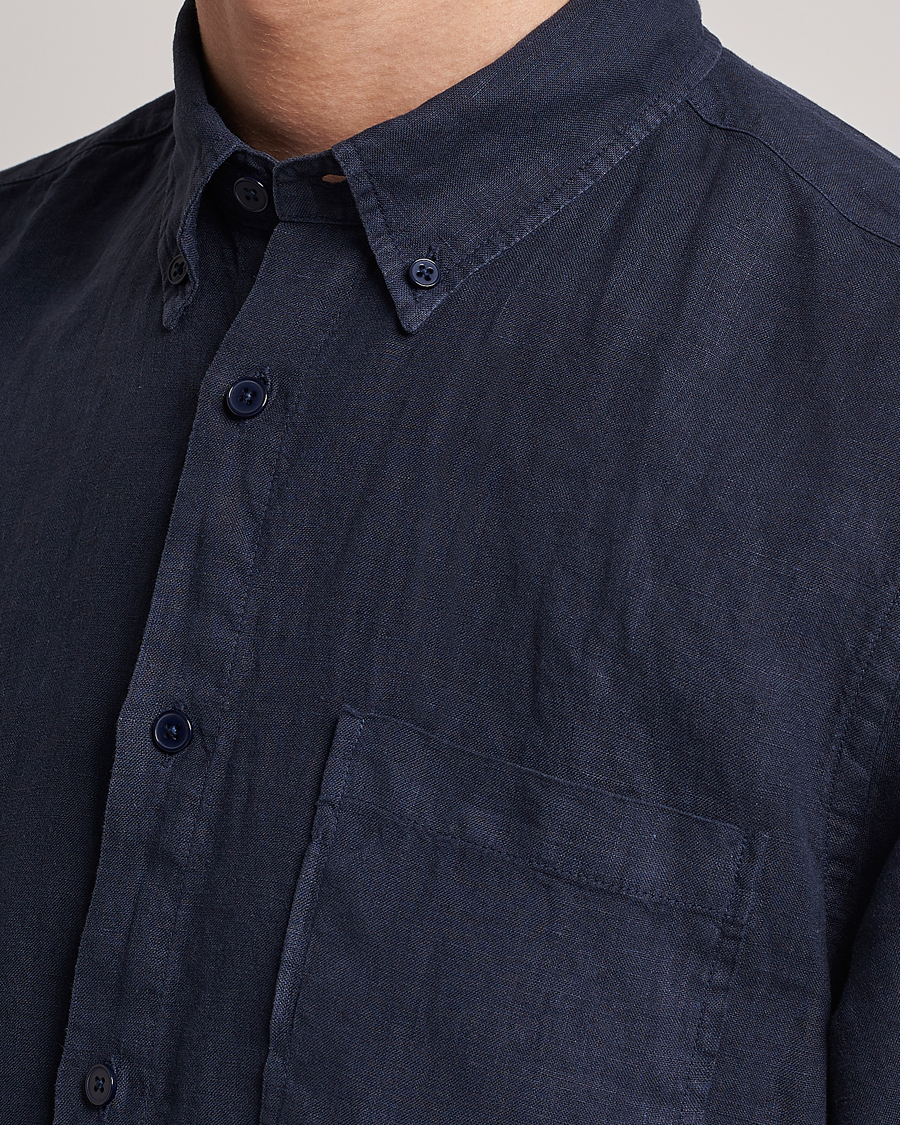 Herre | Skjorter | NN07 | Arne Linen Short Sleeve Shirt Navy