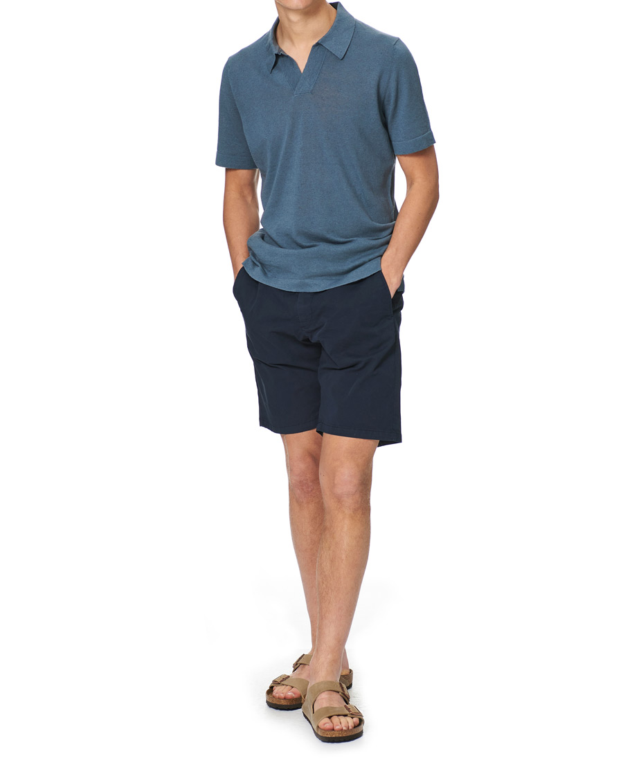 Herre | Pikéer | NN07 | Ryan Cotton/Linen Polo Dust Blue