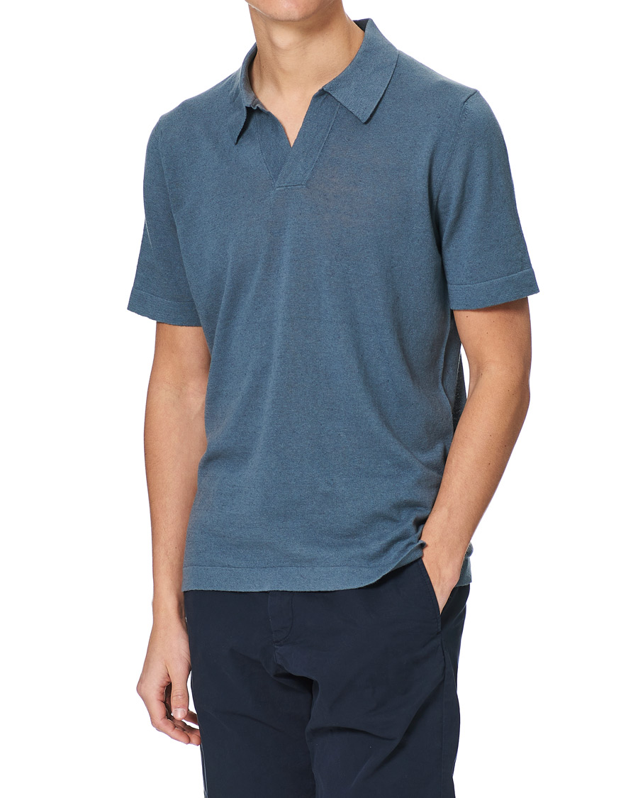Herre | Pikéer | NN07 | Ryan Cotton/Linen Polo Dust Blue