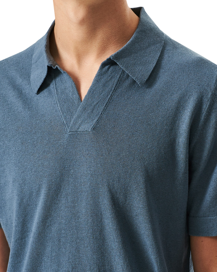 Herre | Pikéer | NN07 | Ryan Cotton/Linen Polo Dust Blue