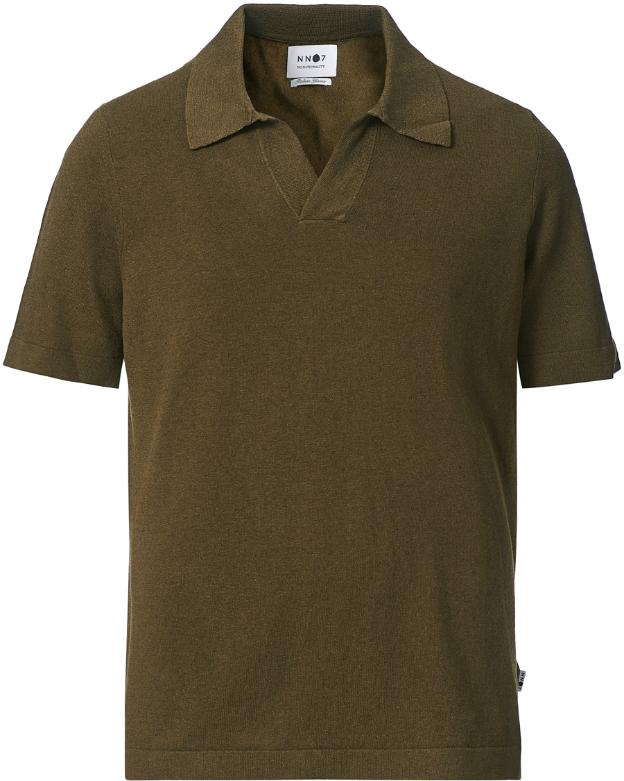 Herre | Pikéer | NN07 | Ryan Cotton/Linen Polo Dark Olive