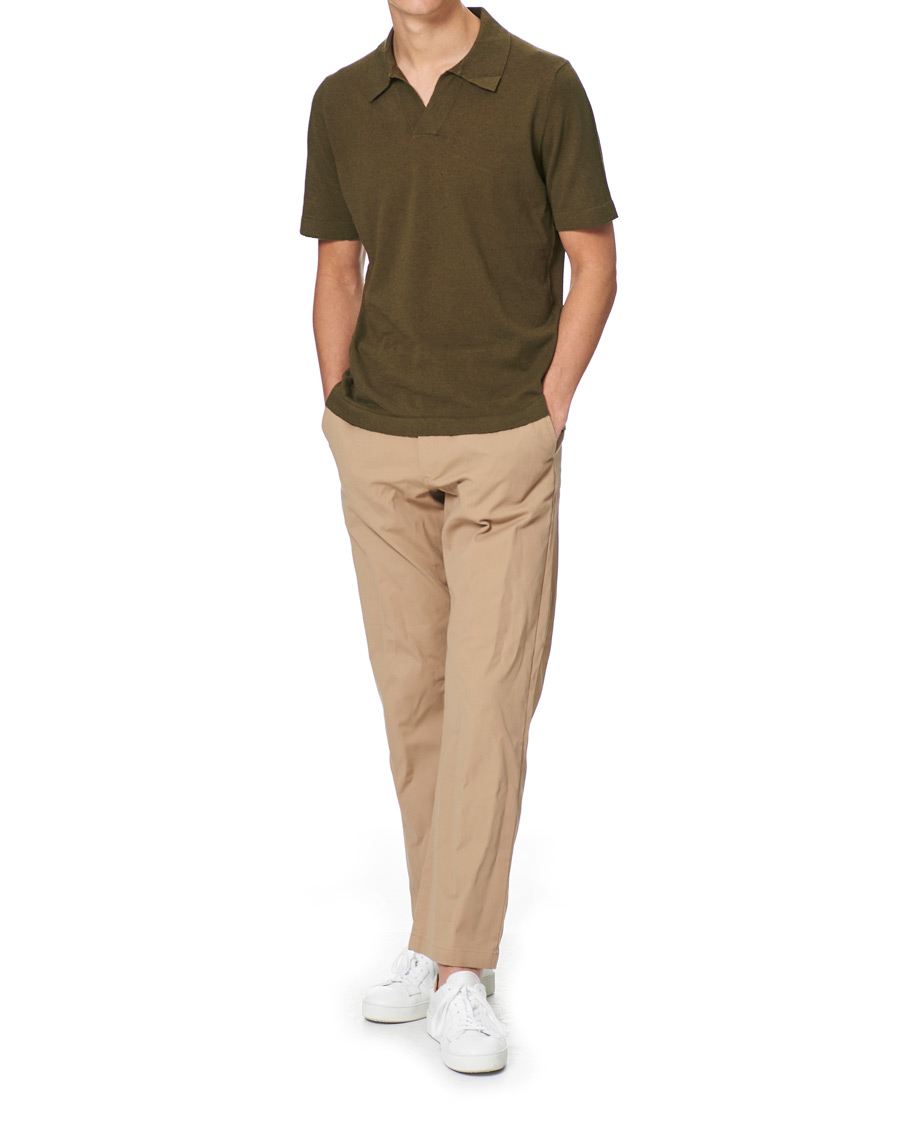 Herre | Pikéer | NN07 | Ryan Cotton/Linen Polo Dark Olive
