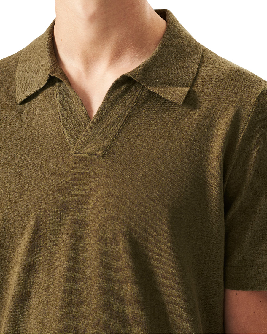 Herre | Pikéer | NN07 | Ryan Cotton/Linen Polo Dark Olive