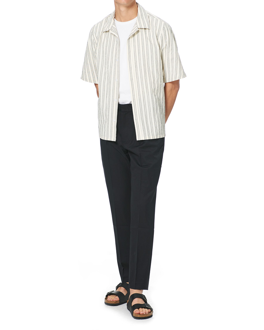 Herre | Kortermede skjorter | NN07 | Ole Short Sleeve Striped Shirt White/Black