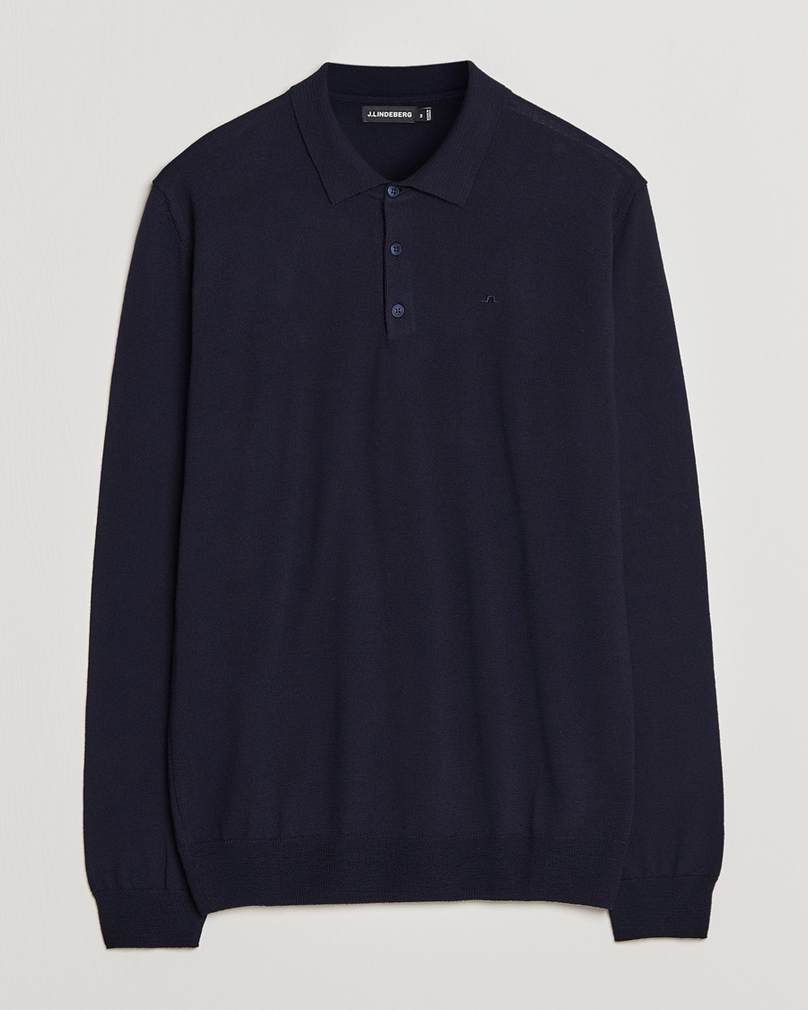 Herre | Gensere | J.Lindeberg | Noel Light Merino Polo Shirt Navy