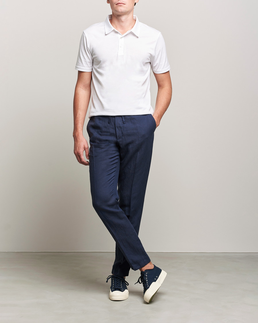 Herre | Bukser | J.Lindeberg | Sasha Drape Linen Drawstring Trousers Navy