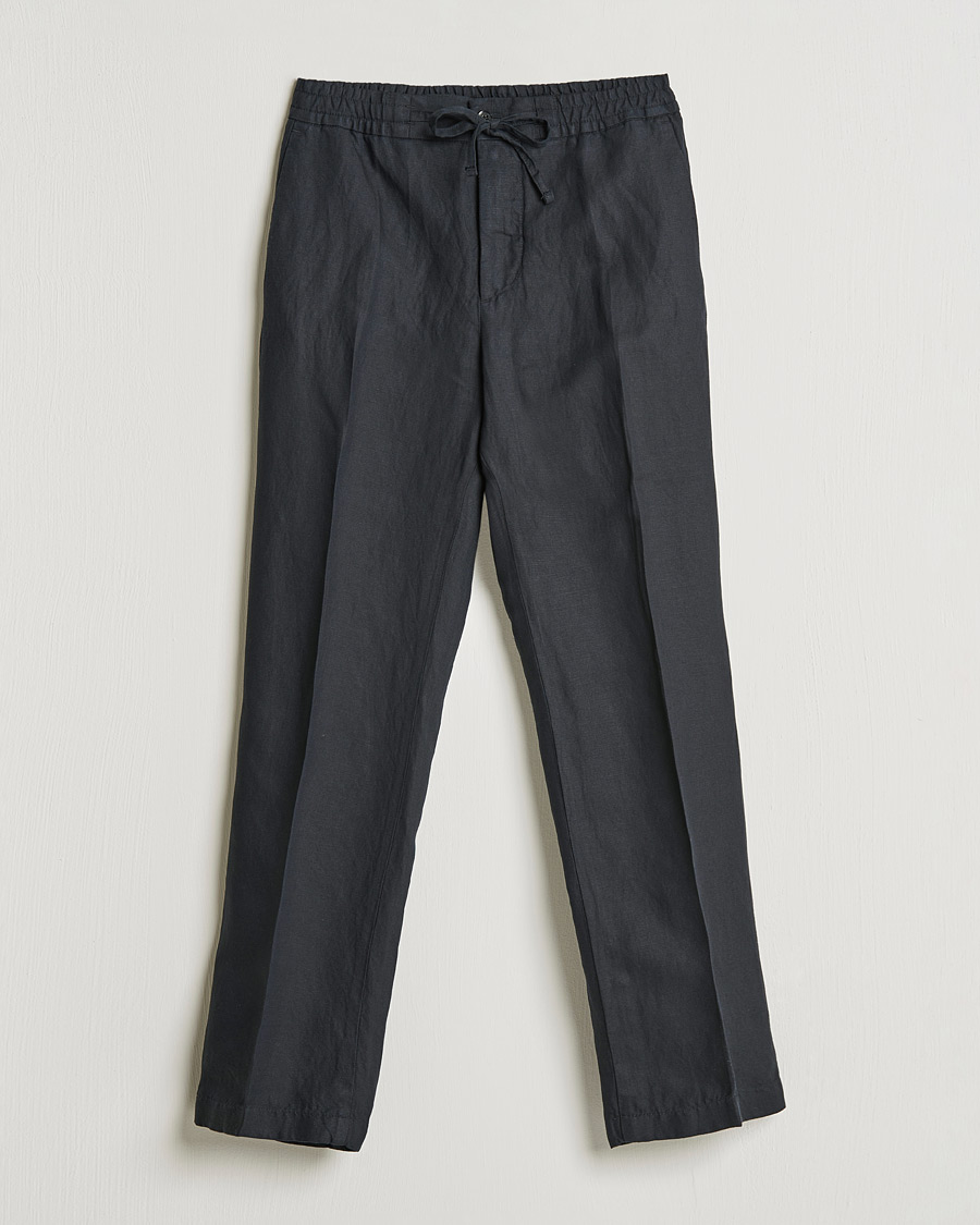 Herre | Bukser | J.Lindeberg | Sasha Drape Linen Drawstring Trousers Black