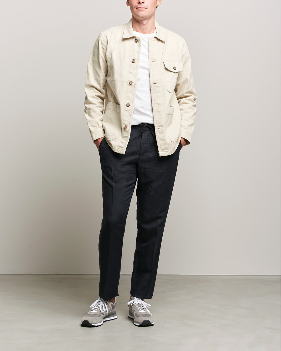 Herre | Bukser | J.Lindeberg | Sasha Drape Linen Drawstring Trousers Black